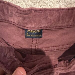 Mayoral Light Burgundy Corduroy Pants